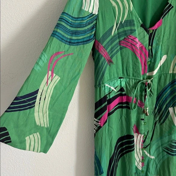 The Odells Anthropologie Paloma Paint Swipe Kimono Maxi Dress - Picture 7 of 10